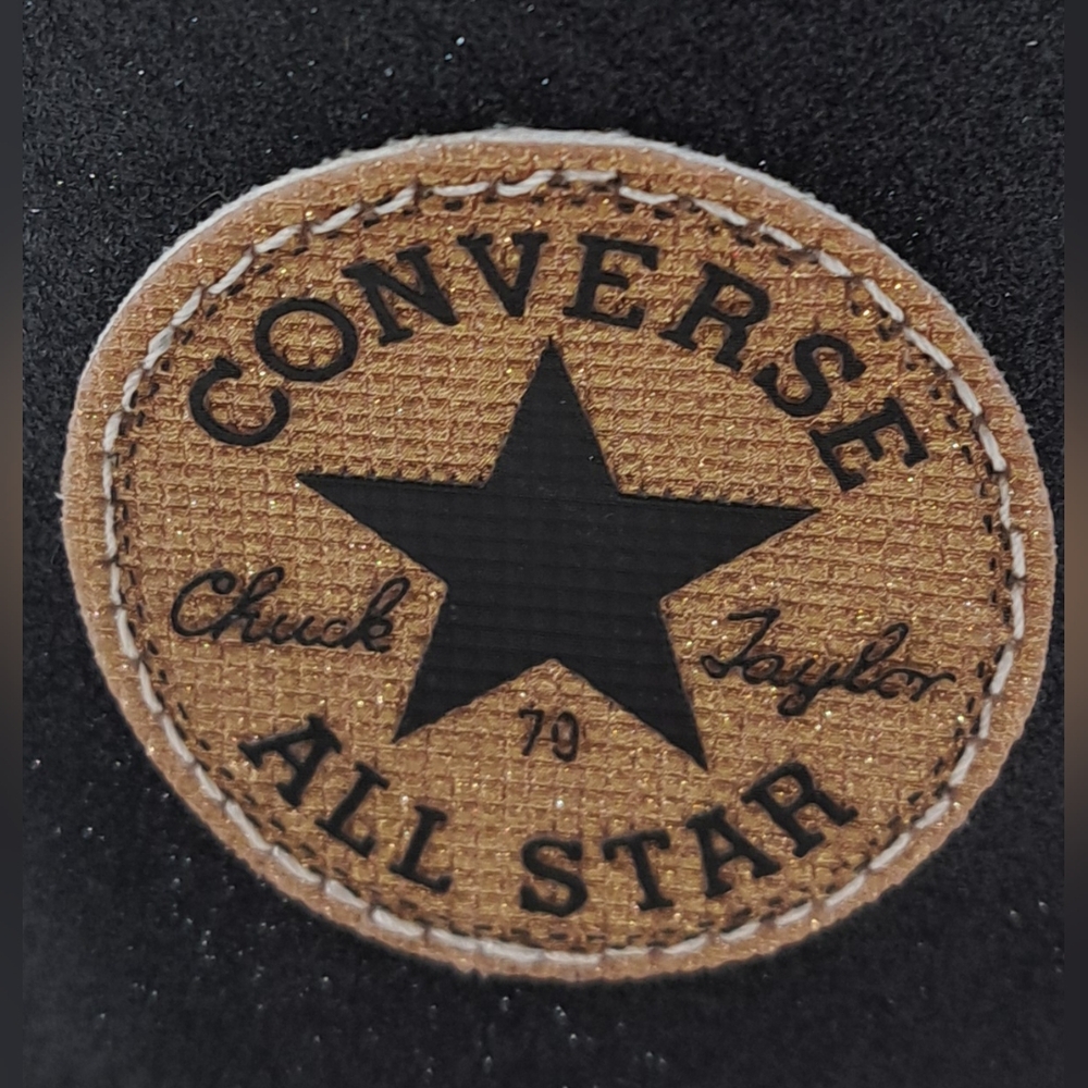 Converse Chuck Taylor Women's High Top Shoes Black Gold Glitter 6.5 US 37 EU - Picture 3 of 16